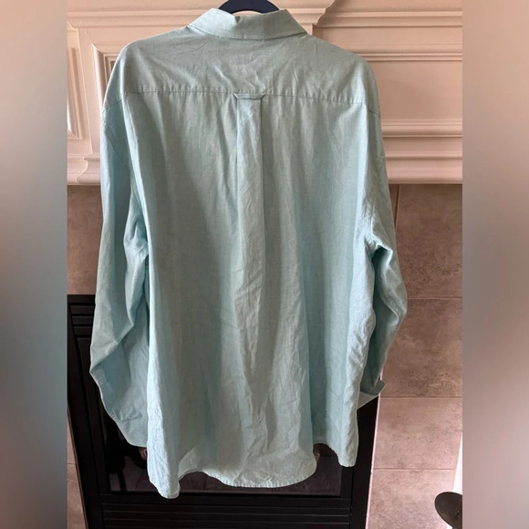 Izod Men's Green/Blue Long Sleeve Pocket Collared Button Down Shirt Size XL - Picture 2 of 11